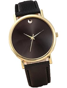 winwintom Frauen Retro Design Leder Band Armbanduhr schwarz