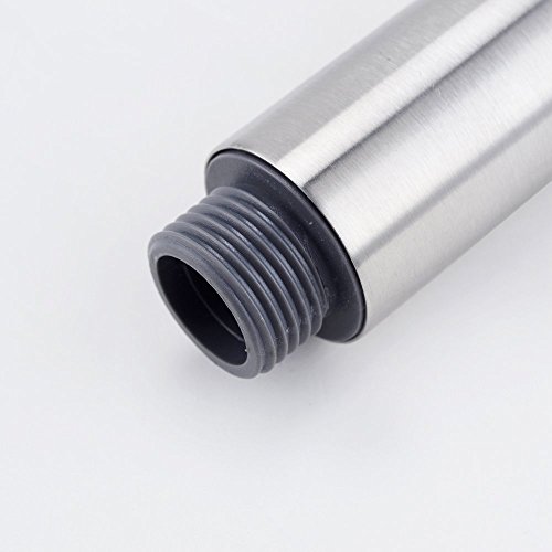 KES Handbrause 1 Strahlarten mit Brauseschlauch 2 m Länge Metalloptik aus Edelstahl und Halterung, Gebürsteter, LP150 - 5