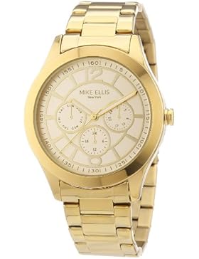 Mike Ellis New York Damen-Armbanduhr Analog Quarz Edelstahl beschichtet M2756AGM/1