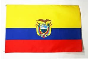 AZ FLAG - Ecuador Flag - 3x5 Ft - Light Polyester Ecuadorian Banner with Two Brass Eyelets - Fade Resistant - Vivid Colors - 3' x 5' Feet - 150x90 Cm