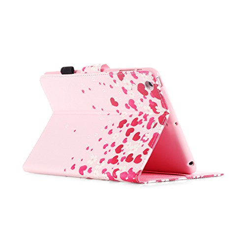 iPad Mini 3 Hülle, Deenor Colorful Painting and Stylish Drawing Wallet Case Book Style PU Leder Flip Protective Stand Flip Schutzhülle Hülle für Apple iPad Mini 1/2/3 Generation. (White flowers) - 4