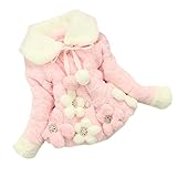 FINEJO Girl Baby Winter Warm Toddler Jacket Snowsuit Xmas Outwear Flower Coat