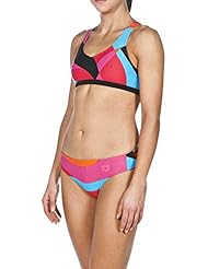 arena Muralist - Bikini deportivo para mujer, mujer, Sport Bikini Muralist, Black/Fresia Rose, 42