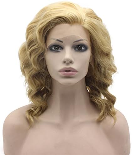 Shoulder Length Stylish Ash Blonde Lace Front Natural Synthetic Wig