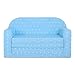 lulando Pull-Out Sofa Bed for Children Oeko-Tex Standard 100 certified, Two Decorative cushions White Stars / Blue