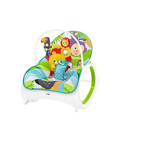Fisher Price Transat volutif 2 en 1 transat bb avec vibrations appaisantes et sige bascule jeune enfant jusqu 18 kg vert FML56