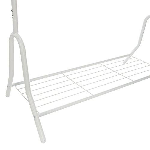 Garderobe Metall weiß 46 x 90 x 172 cm | Stahlgestell | Schuhablage - 8