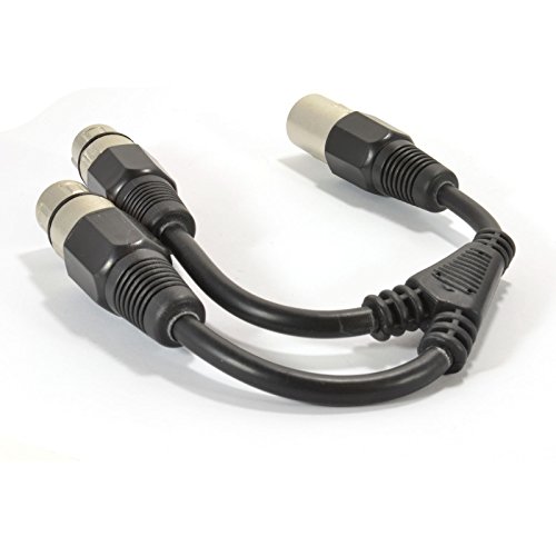 XLR Adapter Stecker Zum 2 x XLR Buchsen Kabelverteiler Y-Adapter Combiner Kabel Anschlusskabel 25 cm - 2