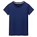Produktbild MRULIC Damen Fashion Casual Solid T-Shirt mit Kurzen Ärmeln Tops Bluse(Navy,EU-42/CN-M)