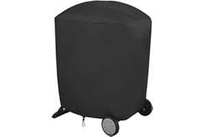 Vegena Housse Barbecue, Rond Housse Bâche Résistante de 420D Oxford Protection BBQ Couverture Anti-Poussière Anti-UV Anti-Pluie Anti-l'Humidité pour Jardin Patio avec Sac de Rangement (75 x 70 cm)