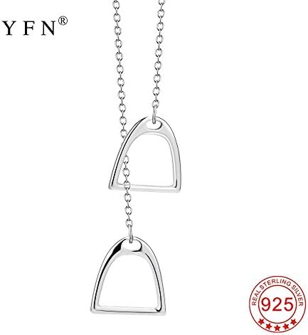 Genuine 925 Sterling Silver Lucky Double Horse Hoof Pendants Horseshoe Necklaces For Women Fashion Jewelry Christmas Gifts