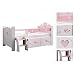YJBE Loft Bed With Stairs and Drawer Storage Toddler Furniture Princess or Captain (Pink Princess)