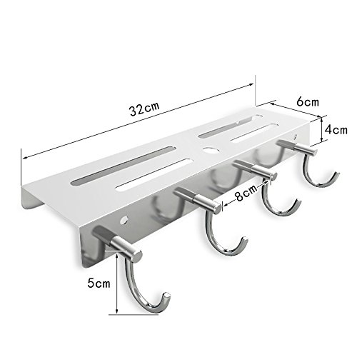 Preisvergleich Produktbild Küchenregal Rostfreier Stahl, An Der Wand Montiert, Klebstoff Aufbewahrungsmesser, Hackbrett, Handtuch,Drilling