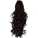 17" PONYTAIL Clip in Hair Extensions CURLY Dark Plum #99J/1 REVERSIBLE Claw Clip
