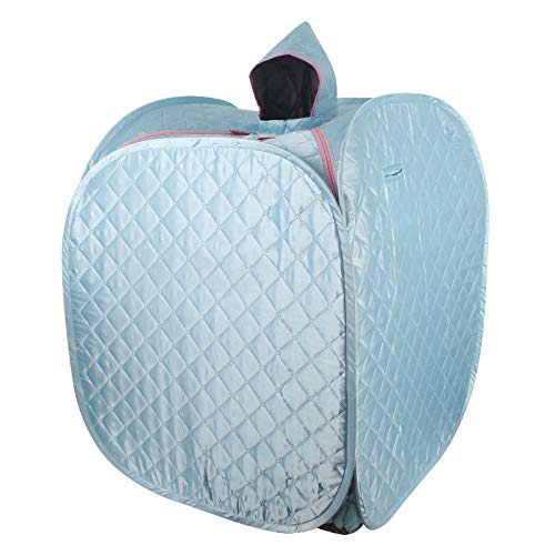 Preisvergleich Produktbild HIXGB Tragbare Saunakabine,Haushalt Falten Detox Fumigation Spa Gewichtsverlust Sauna Zelt Mit Stühlen, Fußmassage Rad Und Rutschfeste Matte,80 * 80 * 100Cm / 31.50 * 31.50 * 39.37In,Blue