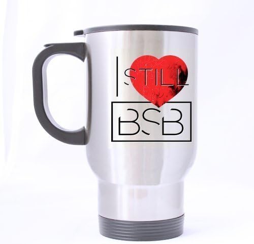 I Love BSB Fonts Red Heart Customized Design Travel Mug Coffee Mug Creative Sport Cup Personalized Tea Cup 14OZ by BOLALA Travel Mug