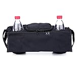 Worsendy Kinderwagen Organizer Kinderwagen Zubehör Universal schwarz Baby Wickeltasche Kinderwagen Buggy Becherhalter passend für die meisten Kinderwagen - 3