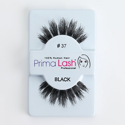 100% Human Hair False Lashes by PrimaLash Professional STYLE #37, Handmade Strip Lashes