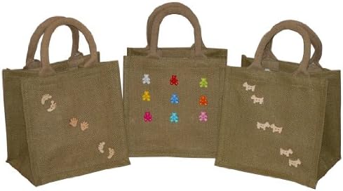 1 X Natural Jute Gift/Shopper Bag Fully Lined (Various Designs) 30 x 27 x 16
