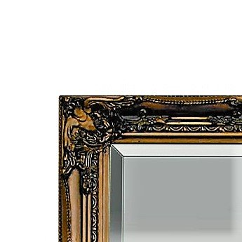 Goldener Shabby Chic Spiegel – Massivholz – Handgefertigt – Barock – Groß – 90×60 cm – Antik Gold - 3