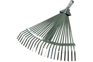 Xclou Garden 341229 Laubbesen mit hochwertiger Breitenverstellung, Rechen aus Stahl, mit Schnellverschluss, wird ohne Stiel geliefert, die Breite lässt sich leicht und stufenlos verstellen, ca. 40 x 30 x 5 cm