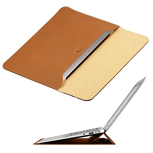 OMOTON Ledertasche/ Hülle für MacBook Air 11 zoll mit Halter, braun
