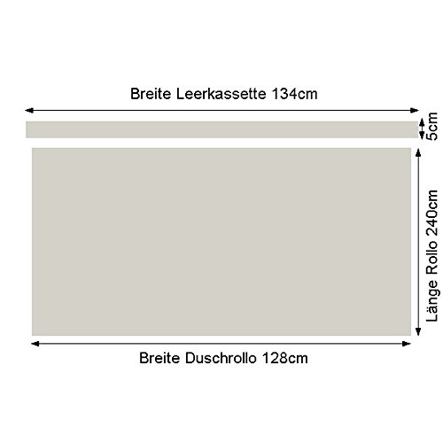 Kleine Wolke Duschrollo komplett inkl. passender Leerkassette Deckenbefestigung – 128 x 240cm – Design „Mosaik Grau“ - 3
