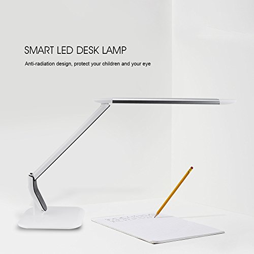Preisvergleich Produktbild LED Schreibtischlampe 10WTischlampe LED Schreibtischlampe Augenschutz Schreibtischlampe Berührungsschalter Drehbar Dimmbare Farbanpassung Mit 3 Lichtquellenmodi Energieeinsparung (Silber)