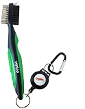 Dos tonos, negro y rojo o negro y verde Golf limpiador cepillo seguro de obtener apariencias en el curso etc. Ideal para el golfista Avid que goza de un club de limpieza para cada swing.