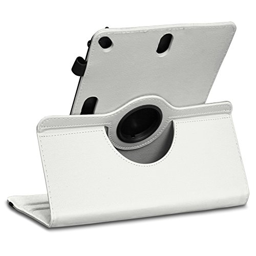 Tablet Schutz Hülle für Samsung Galaxy Tab A6 10.1 2016 aus hochwertigem Kunstleder mit Standfunktion 360° Drehbar kombiniert Schutz und Design Cover Case von NAUCI, Farben:Weiß - 5