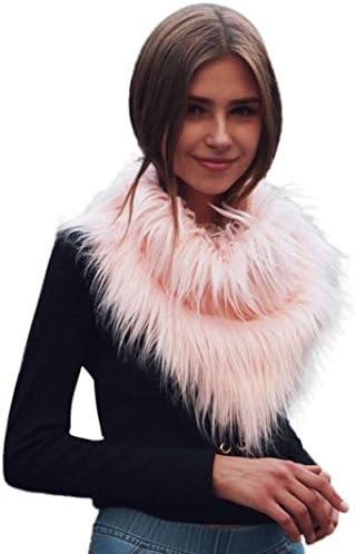 Woman Artificial Faux Fur Solid Collar Scarfs Printed Pashmina Wrap Scarf Coat ,Yannerr Winter Scarves Prime Womens Wraps Scarves Accessorize (Pink)