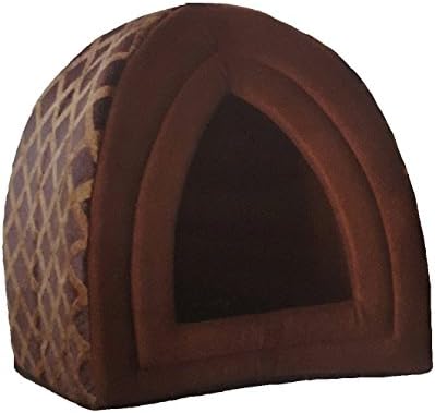 Pet House Igloo Very Warm Insulated Padded Cosy Cave Bed house Dog Cat Kitten [Sady Trading] (LARGE, BROWN)