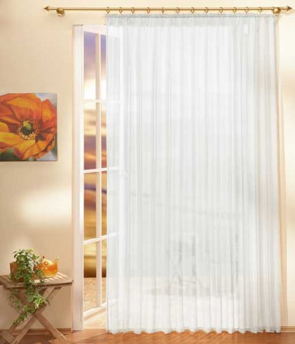 Gardinen Store Voile mit Kräuselband, 250x300, Weiß