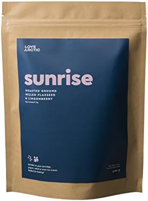 Organic Roasted Ground Milled Flaxseed &amp; Lingonberry, 400g | Love Arctic | GMO-free | Premium