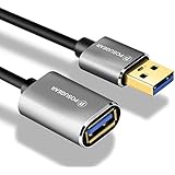 USB Extension Lead 2M, POSUGEAR Usb 3.0 Extension Cable Gold Plated USB Male To Female Lead Type A Extension Cable USB 3.0 5Gbps Data Transfer and Charging Cord