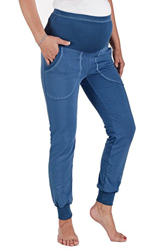 JANDAZ® MATERNITY COTTON TRACKSUIT BOTTOMS AND HOODIE BUY TOGETHER OR SEPARATELY (S/M, Trousers With Pockets-Denim)