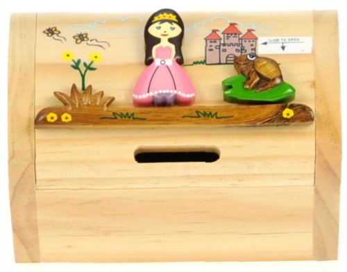 Princesse : Fabriqué à la main tirelire en bois avec serrure secret! Cadeau fantastique pour Noël ou anniversaire. Haute qualité traditionnelle cadeau de Noël pour les enfants ou les adultes. (Taille 17 x 13 x 5 cm)
