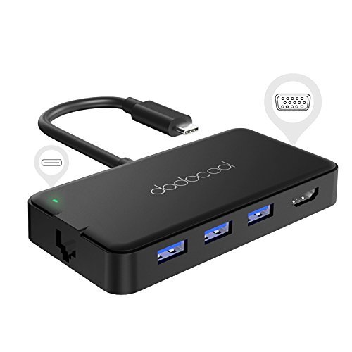 Asequible dodocool Hub USB C, Adaptador 3 USB 3.0 Puertos/USB C con
PD/Salida de Video HD 4k / 1 VGA Puerto de Salida / 1 Puerto Gigabit
Ethernet para MacBook/MacBook Pro/Google Chromebook Pixel (7-en-1)
Especial