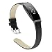 Produktbild Fcostume Uhrenarmband für Fitbit Inspire/Inspire HR, Große Luxuriöse Lederbänder Ersatz Zubehör Armband Gurte Ersatzarmband, 205mmx11mm (Schwarz)