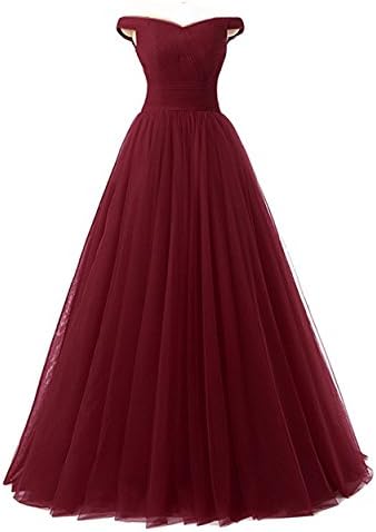 Lisianthus002 Women's Long Formal Tulle A-Line Prom Dresses Ball Gown 20 Burgundy