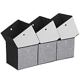 PERFECTO PARA ESPACIOS REDUCIDOS: Cada cubo de almacenamiento es de 30 x 30 x 30 cm y es ideal para juguetes, ropa, libros o accesorios; se puede colocar en el armario, en los estantes o en el cubo de almacenamiento, o se puede usar por sí solo; asa en cada lado para sacar o levantar tus cosas