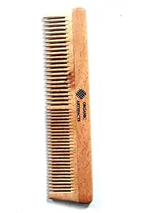 Organic Artefacts Neem Wood Comb with Fine and Wide Teeth-Natural, Fine/Course Comb for Women and Men