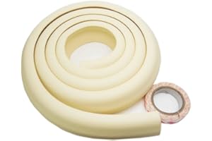 AKORD 2 Metre Cream Edge Protector, Foam Corner & Edge Guard for Baby Proofing Furniture, Tables, and TV Cabinets – Child Safety Bumper Strip for Sharp Edges