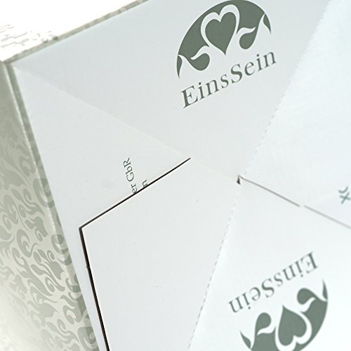 Geldbox Hochzeit groß Geldgeschenke Briefbox EinsSein® ArtDeco Danke Vintage Geschenkkartenbox Hochzeitskarten Box Glückwunschkarten Danke Geschenkbox Schlitz Kuverts Geldscheine Behälter - 6