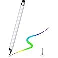 Elfora 2 in 1 Universal Stylus Pen for iOS, Android & Windows | High Precision Capacitive Pen with Replaceable Nib | Lightweight Aluminum Body | Fine Point Disc Tip Touch Screen(White)