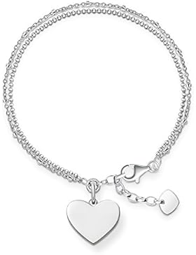 Thomas Sabo Damen-Armband Love Bridge Herz 925 Sterling Silber Länge von 16 bis 19.5 cm LBA0102-001-12-L19,5v