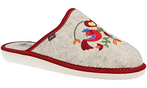 RBJ leather shoes Chaussons pour Femme en Feutre De Laine Respirants Chauds Et Douillets dans Une Boîte Cadeau facultatif (36 EU, Beige 920)