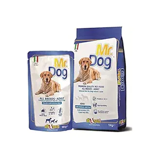 Combo Mr Dog All Breeds Adult with Chicken & Rice 1kg + Free Mr.Dog Jelly