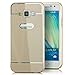 Produktbild Saxonia Samsung Galaxy A3 (2014) Hülle Aluminium Case Schutzhülle Alu Rahmen Bumper und Back Cover | Plexiglas Rückseite Gold