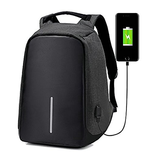JUDIAO Business Laptop Rucksack mit USB-Ladeanschluss  Diebstahlsicherer Gro  er Kapazit  t Reise Rucksack Schule Schultasche f  r Notebook Computer  